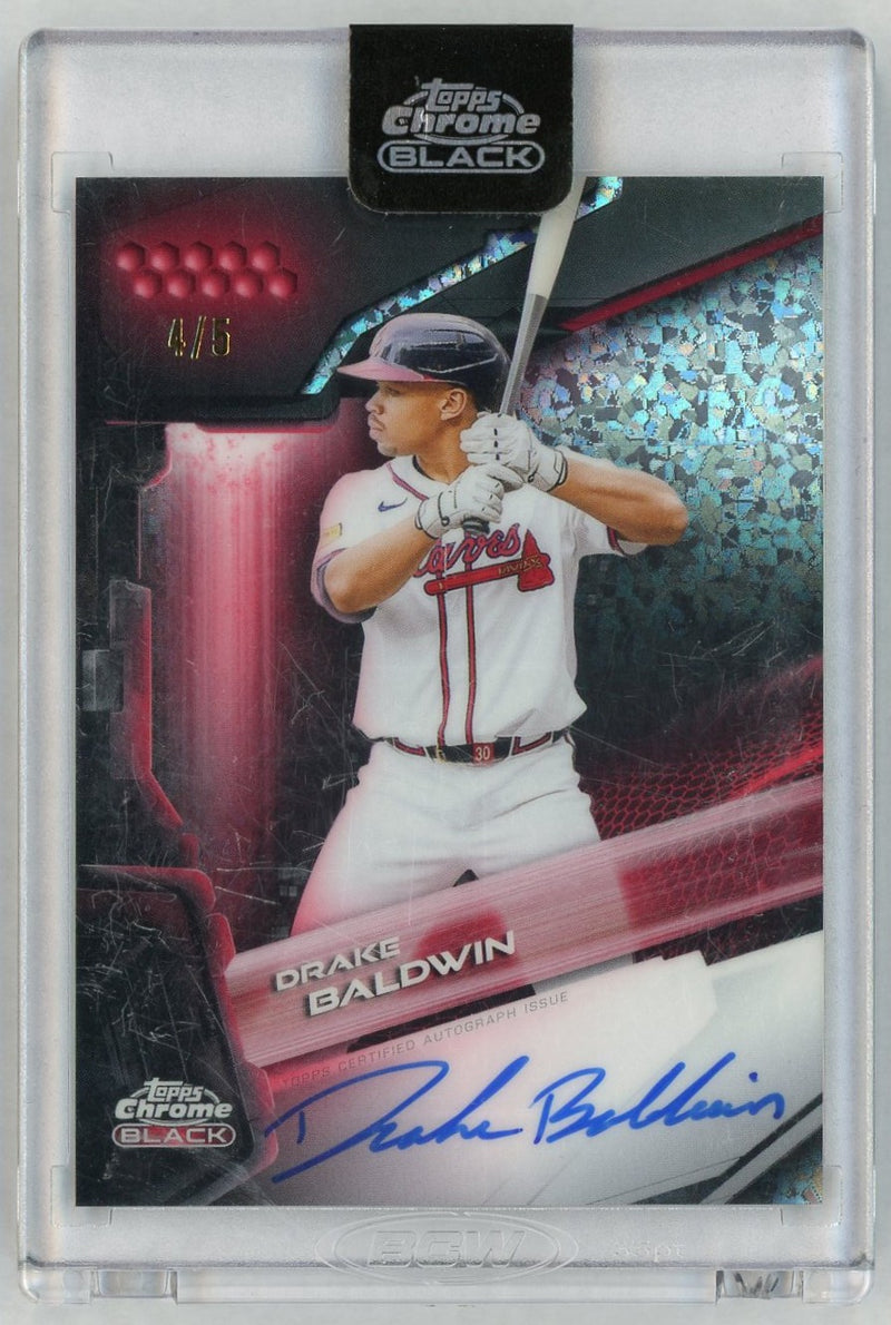 2026 Topps Chrome Black #CBA-DB Drake Baldwin Red Mini-Diamond Auto SSP /5