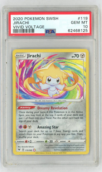 2020 Pokemon Sword and Shield Vivid Voltage Jirachi #119 PSA 10