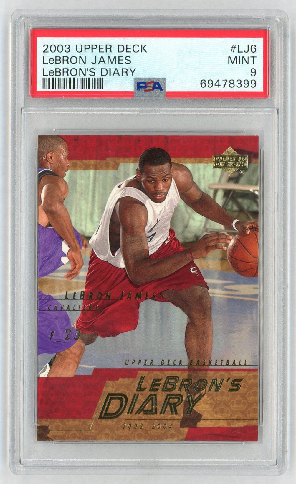 2003 Upper Deck Lebron's Diary LeBron James #LJ6 PSA 9