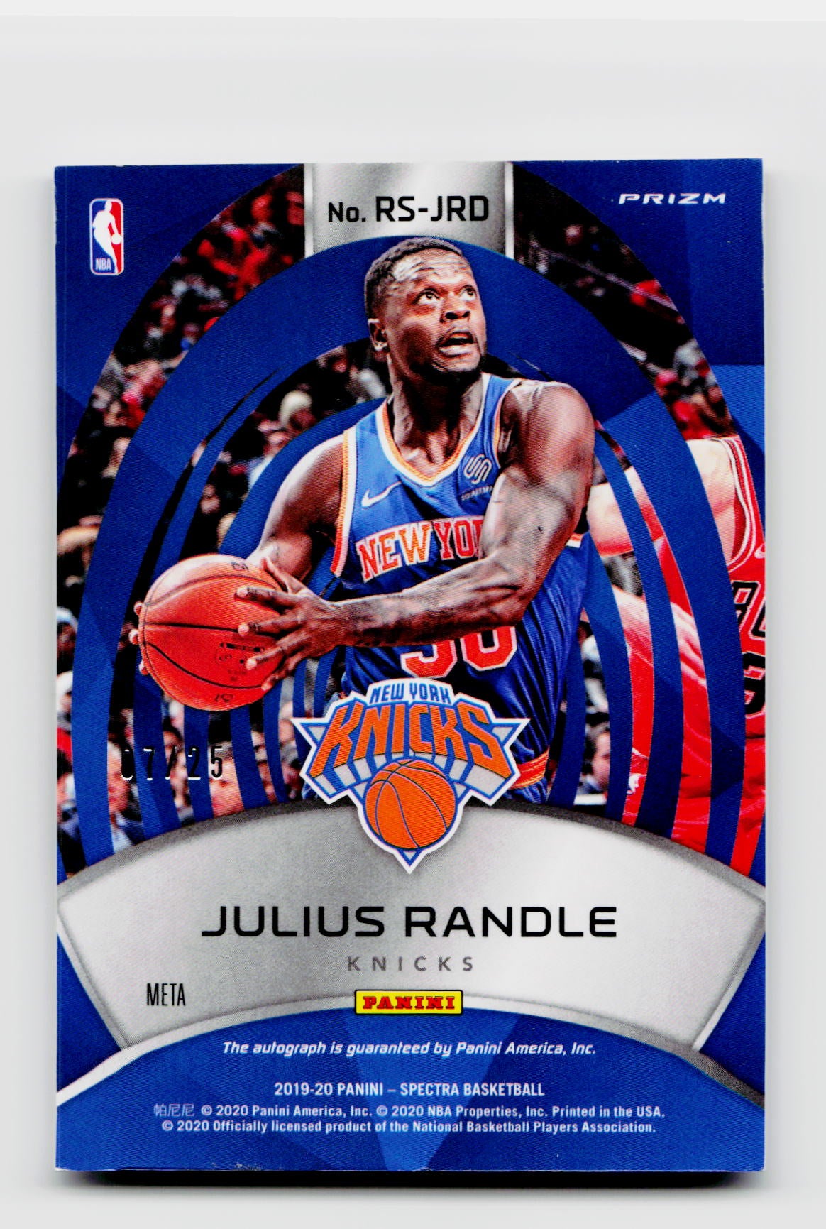 2019-20 Spectra #RS-JRD Julius Randle Radiant Auto Prizm /25