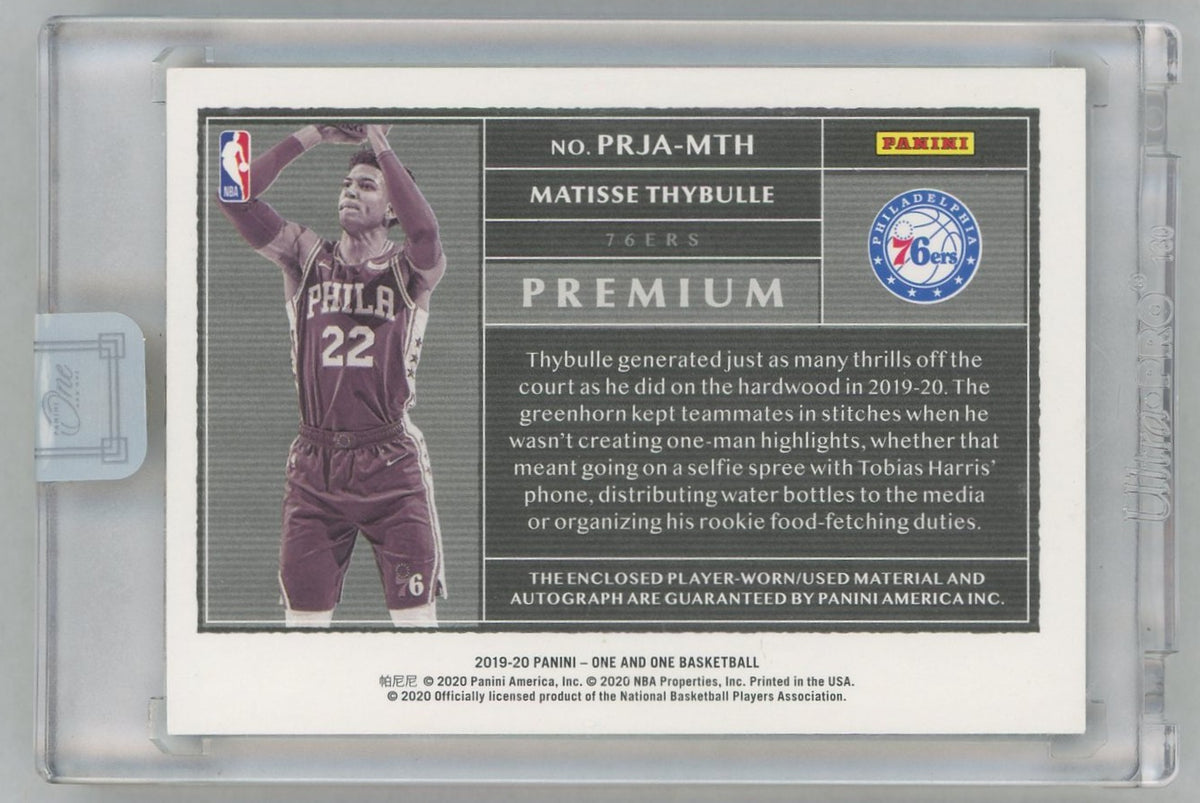 2019-20 Panini One and One Matisse Thybulle Premium Auto Jersey #PRJA-MTH /99