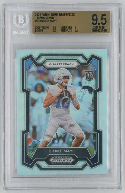 2024 Panini Prizm Draft Picks Silver Prizm Drake Maye #103 BGS 9.5