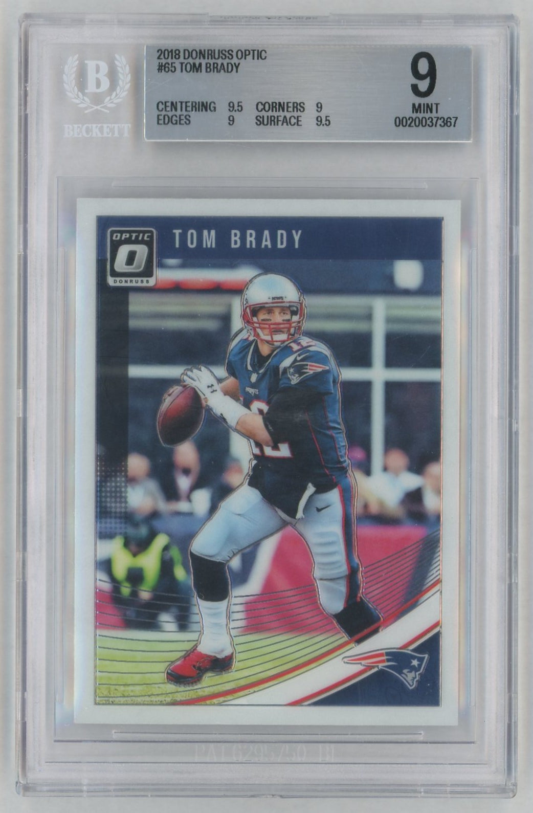 2018 Donruss Optic #65 Tom Brady BGS 9