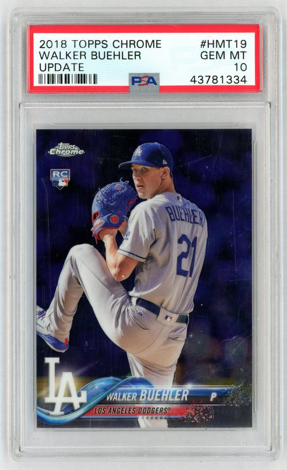 2018 Topps Chrome Update Walker Buehler #HMT19 PSA 10