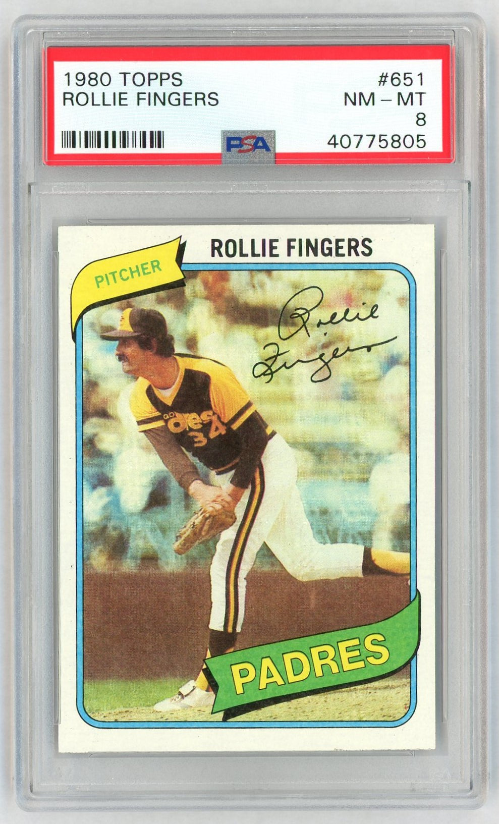 1980 Topps Rollie Fingers #651 PSA 8