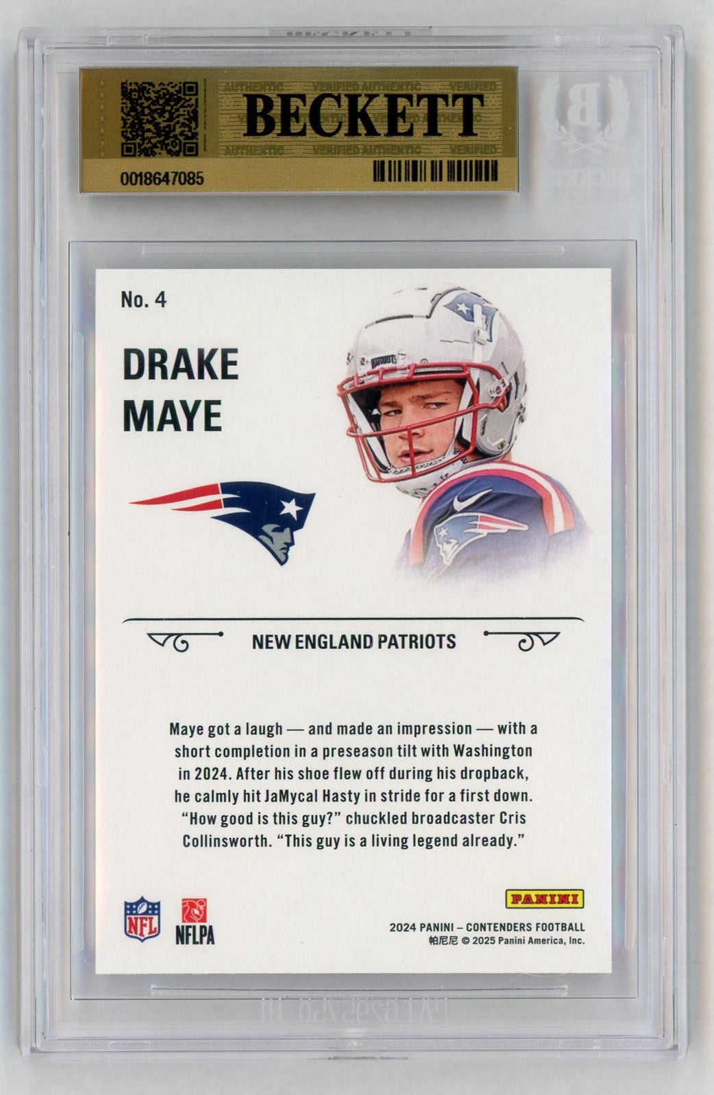 2024 Contenders #4 Drake Maye Red Rookie Stallions RC BGS 9.5