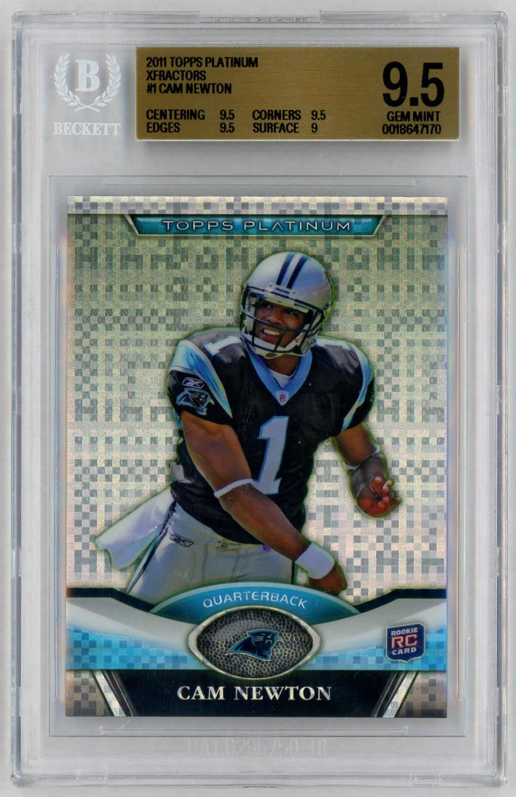 2011 Topps Platinum #1 Cam Newton Rookie RC XFractor BGS 9.5