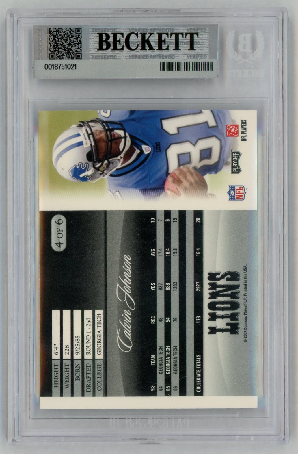 2007 Donruss Calvin Johnson Pepsi Rookie RC National Convention #4 BGS 9