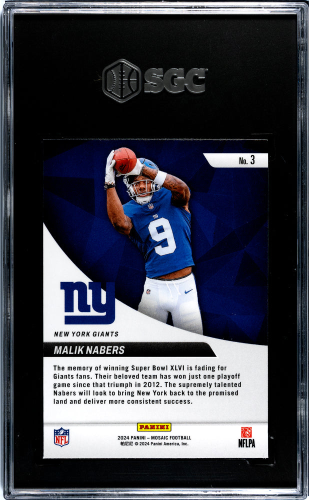 2024 Panini Mosaic #3 Malik Nabers Elevate SGC 9.5