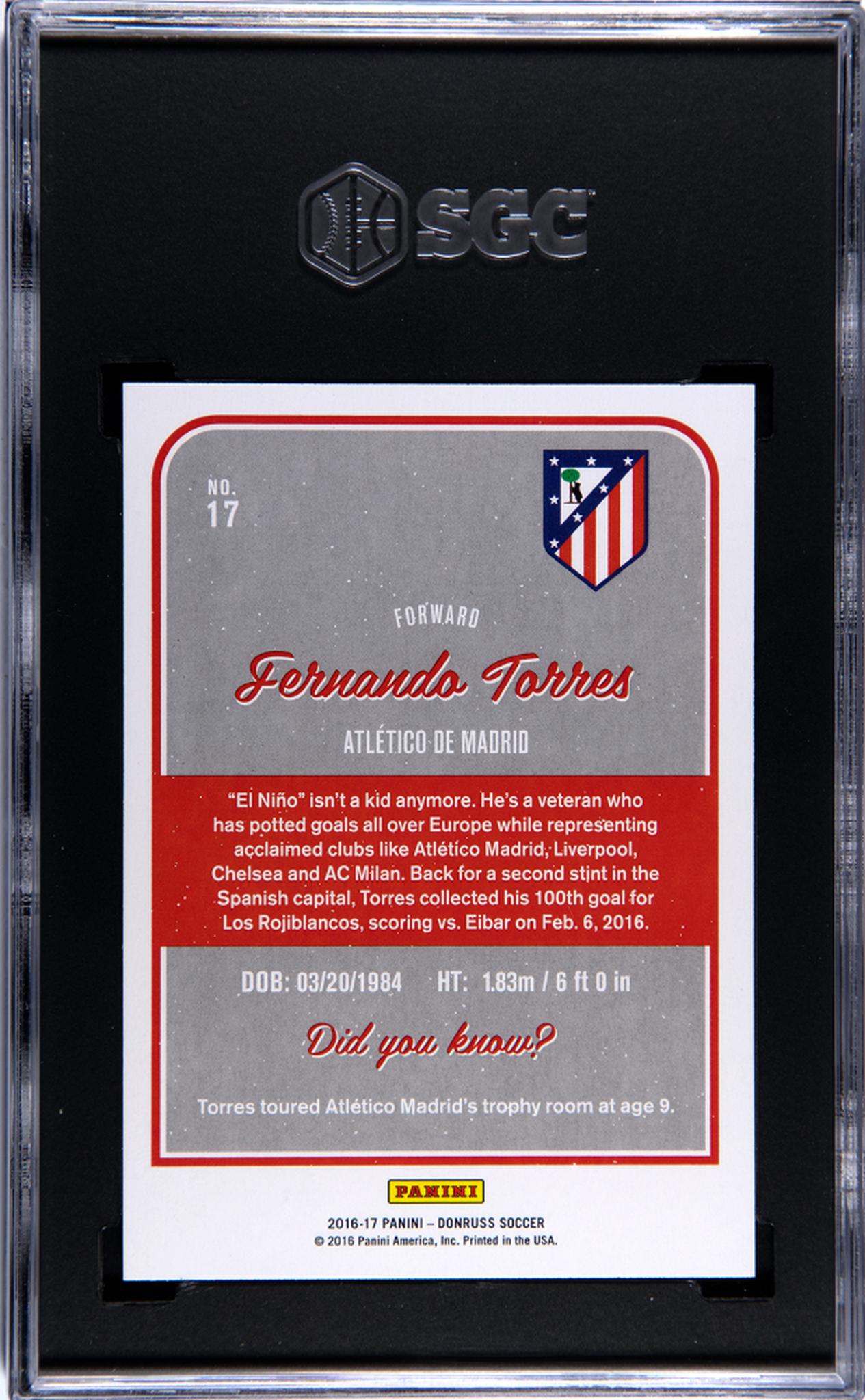 2016 Donruss Gold Fernando Torres #17 SGC 10