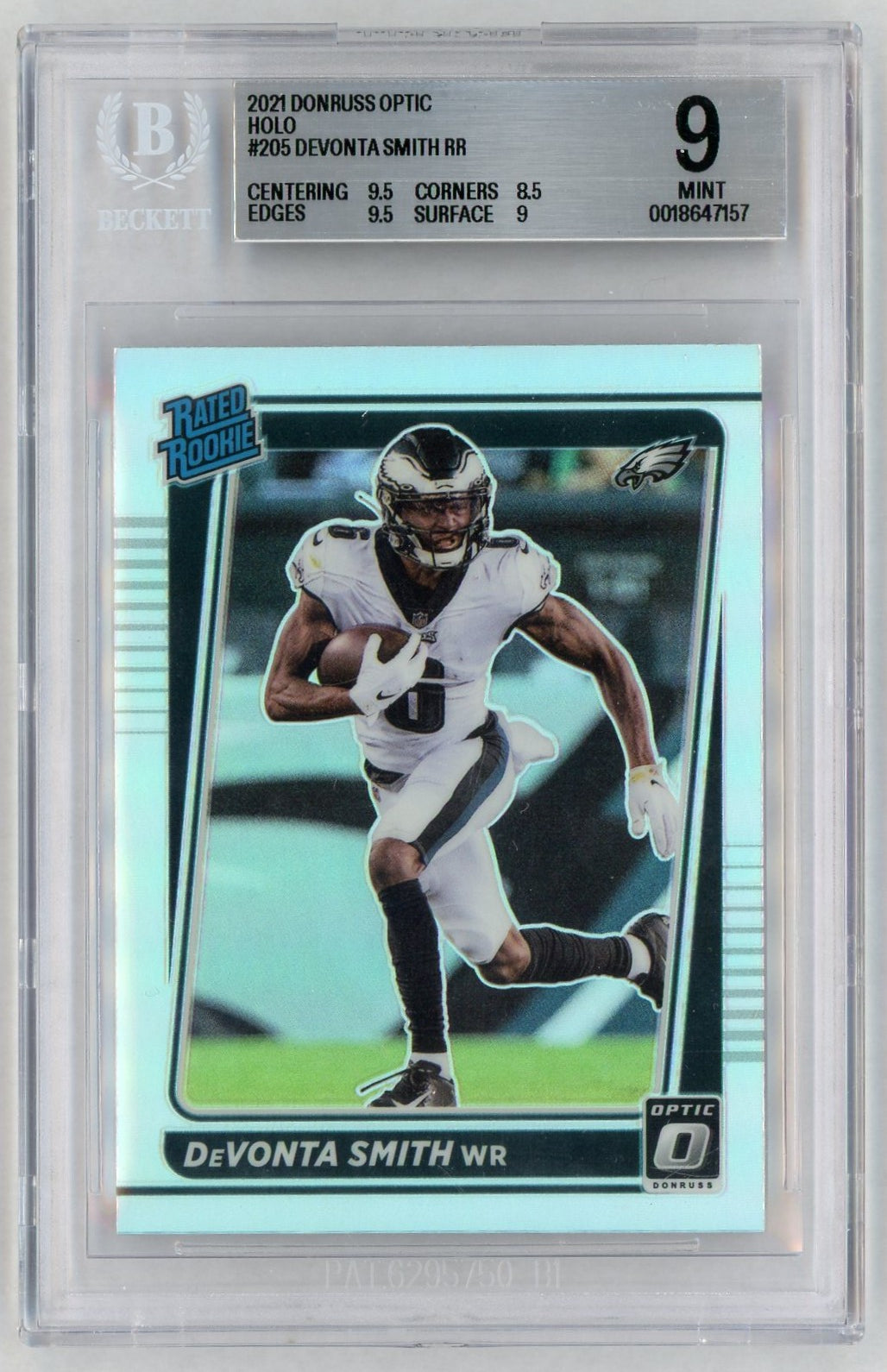 2021 Donruss Optic #205 DeVonta Smith Rated Rookie RC Holo BGS 9