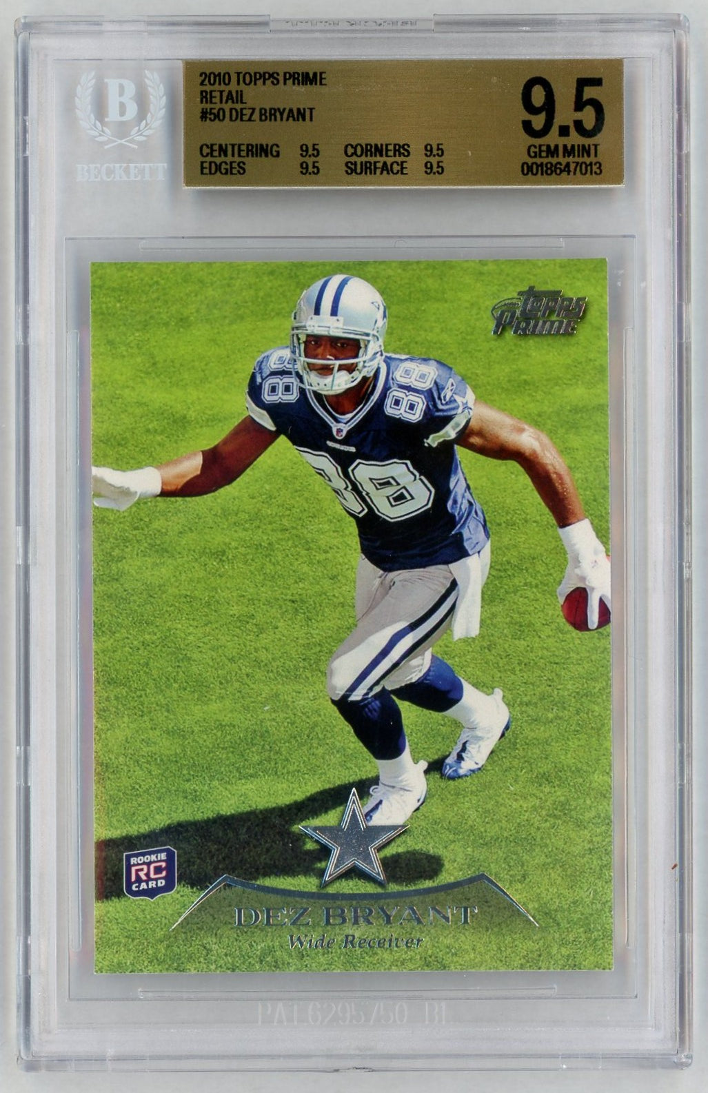 2010 Topps Prime #50 Dez Bryant Rookie RC BGS 9.5