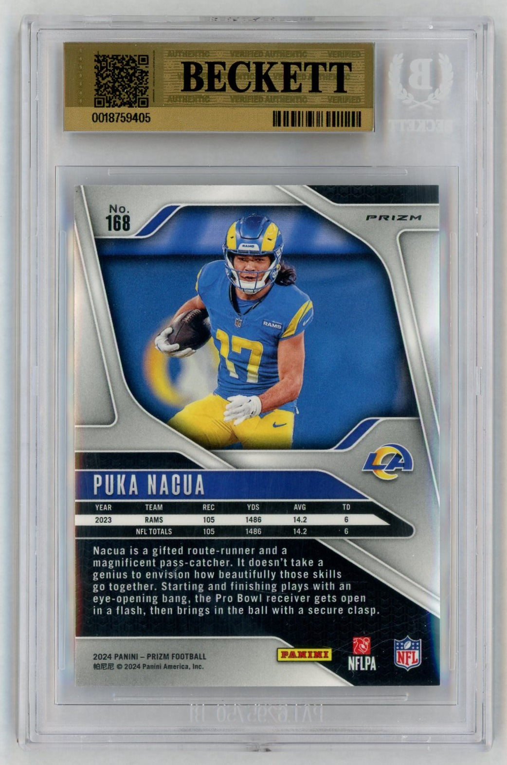 2024 Prizm #168 Puka Nacua Black/White Checker BGS 9.5