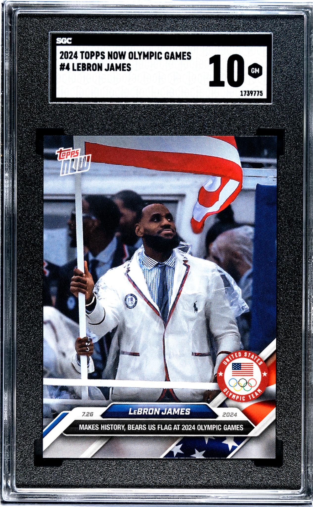 2024 Topps Now #4 LeBron James Olympic Games SGC 10