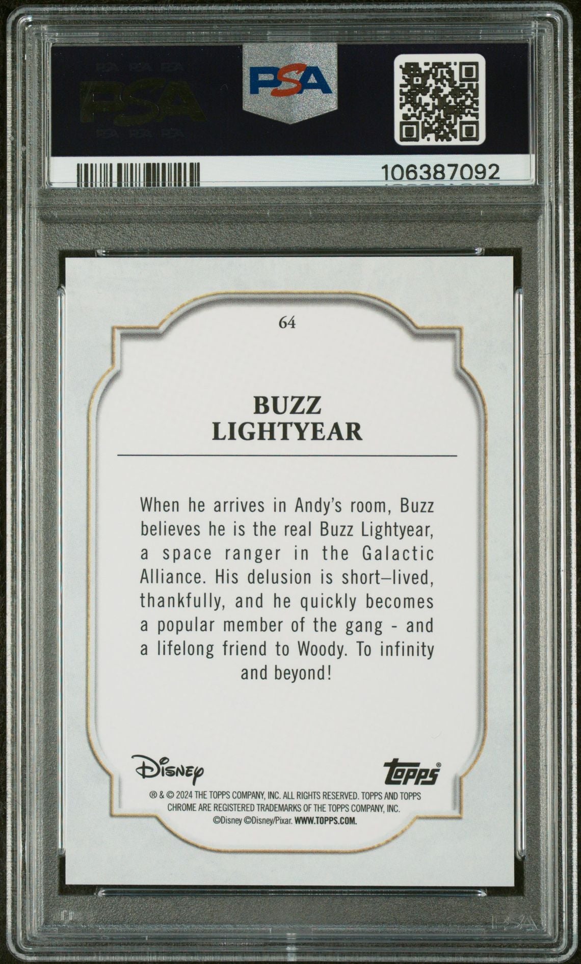 2024 Topps Chrome Sapphire Buzz Lightyear #64 PSA 10