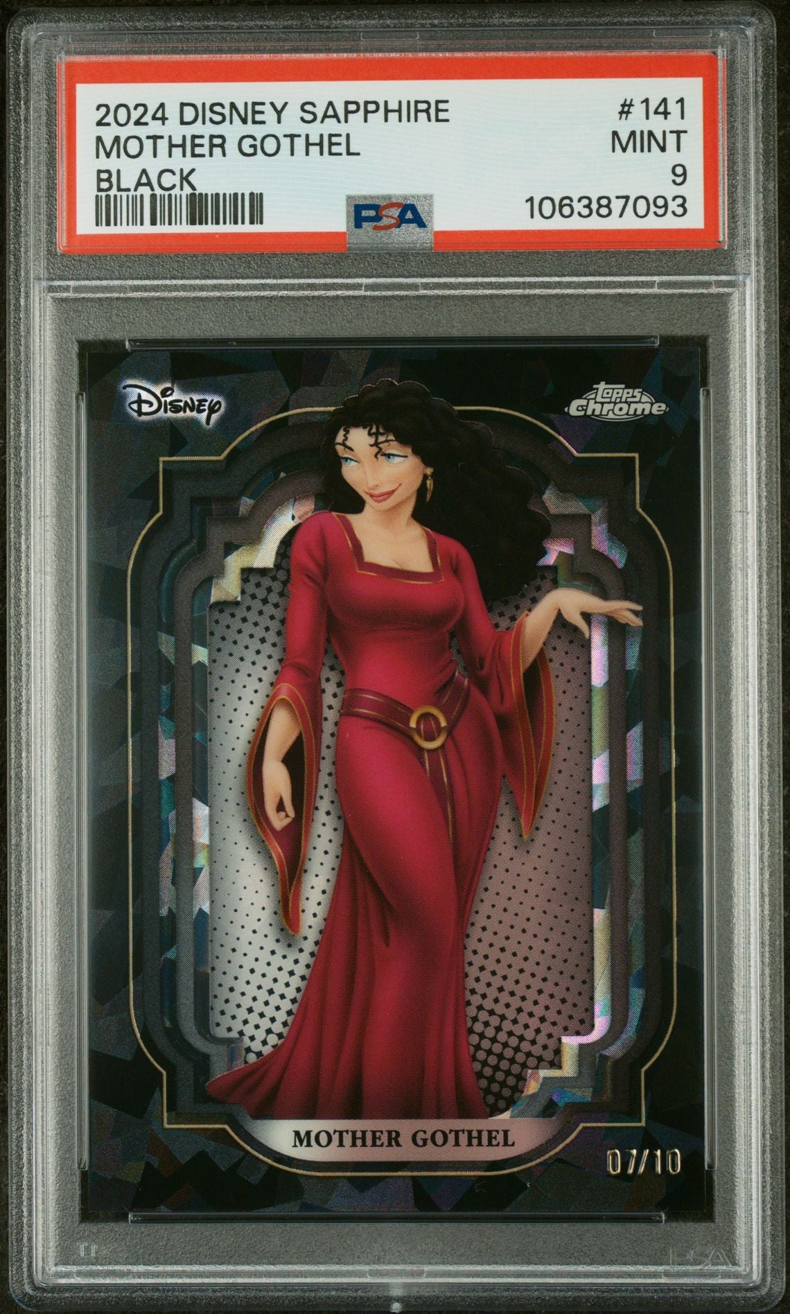 2024 Topps Chrome Black Mother Gothel #141 /10 PSA 9