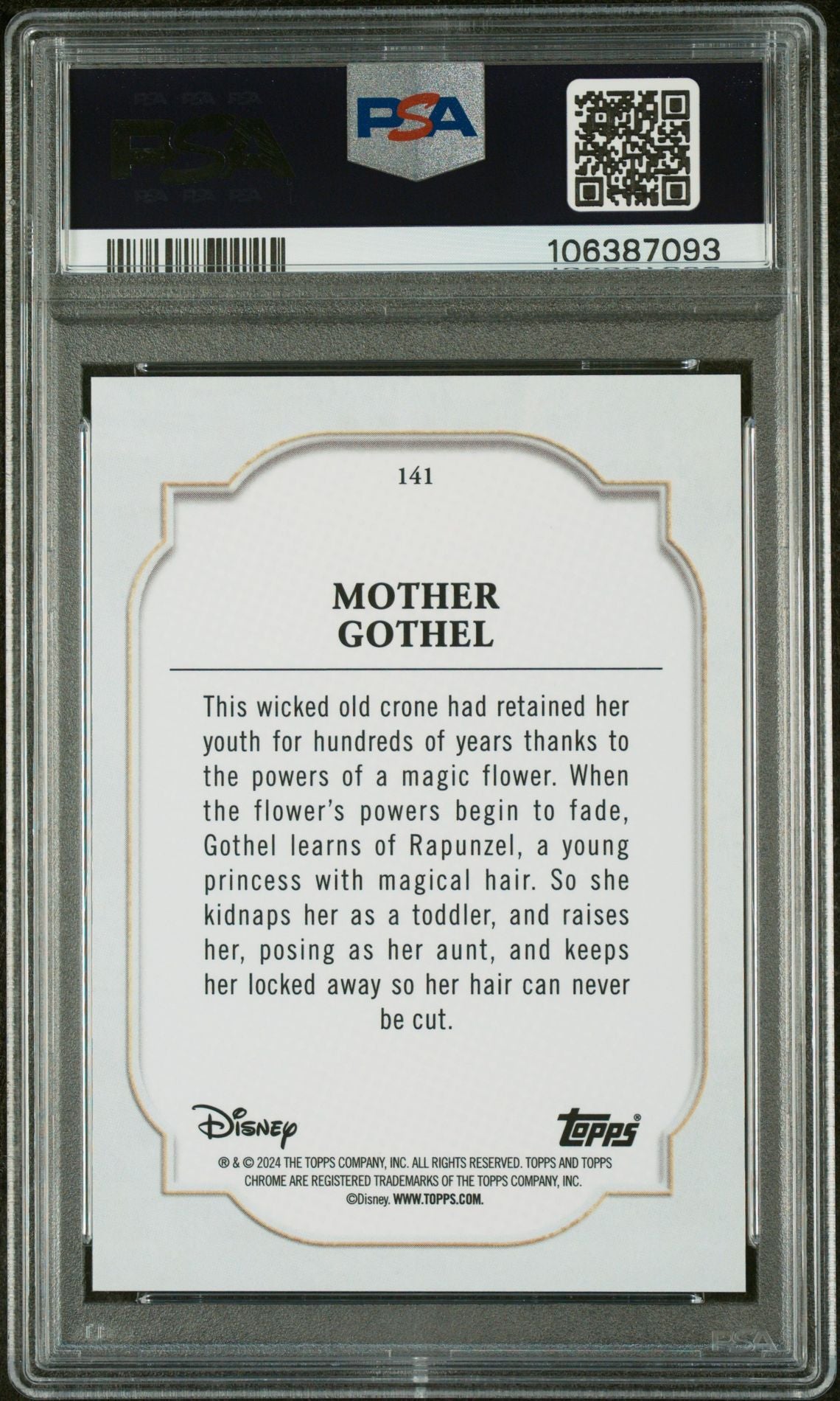 2024 Topps Chrome Black Mother Gothel #141 /10 PSA 9