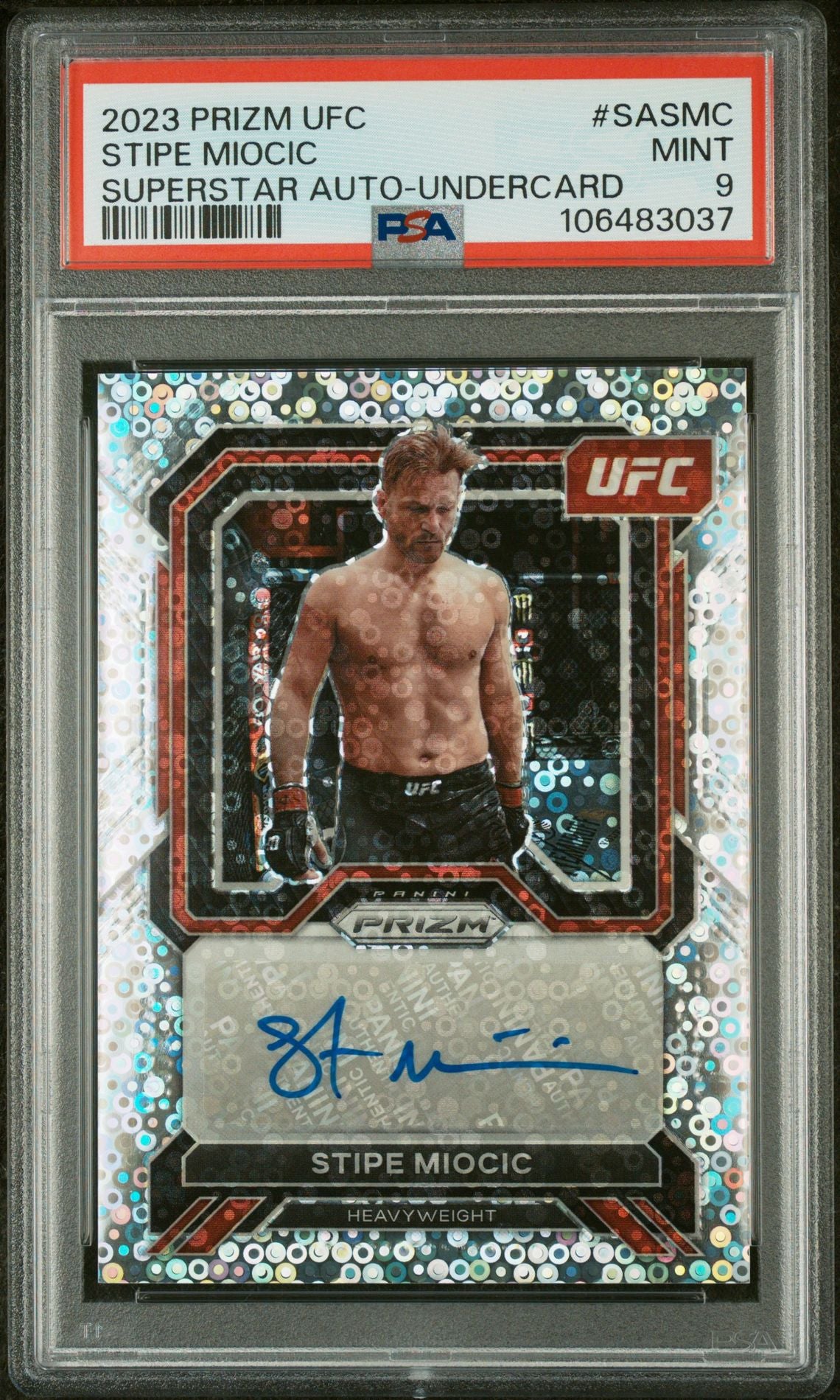 2023 Panini Prizm Superstar Undercard Stipe Miocic #SASMC Auto PSA 9