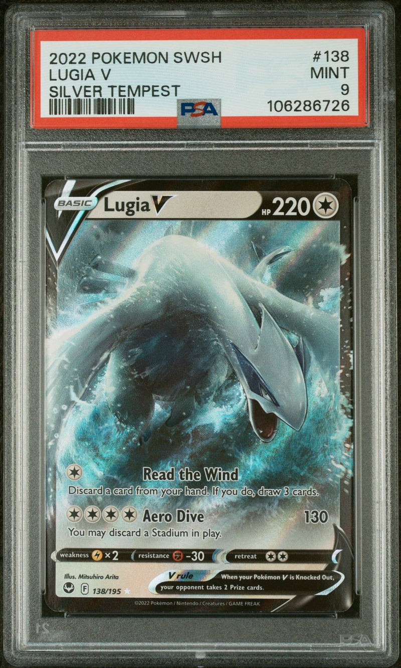 2022 Pokemon Sword and Shield Silver Tempest Lugia V #138 PSA 9
