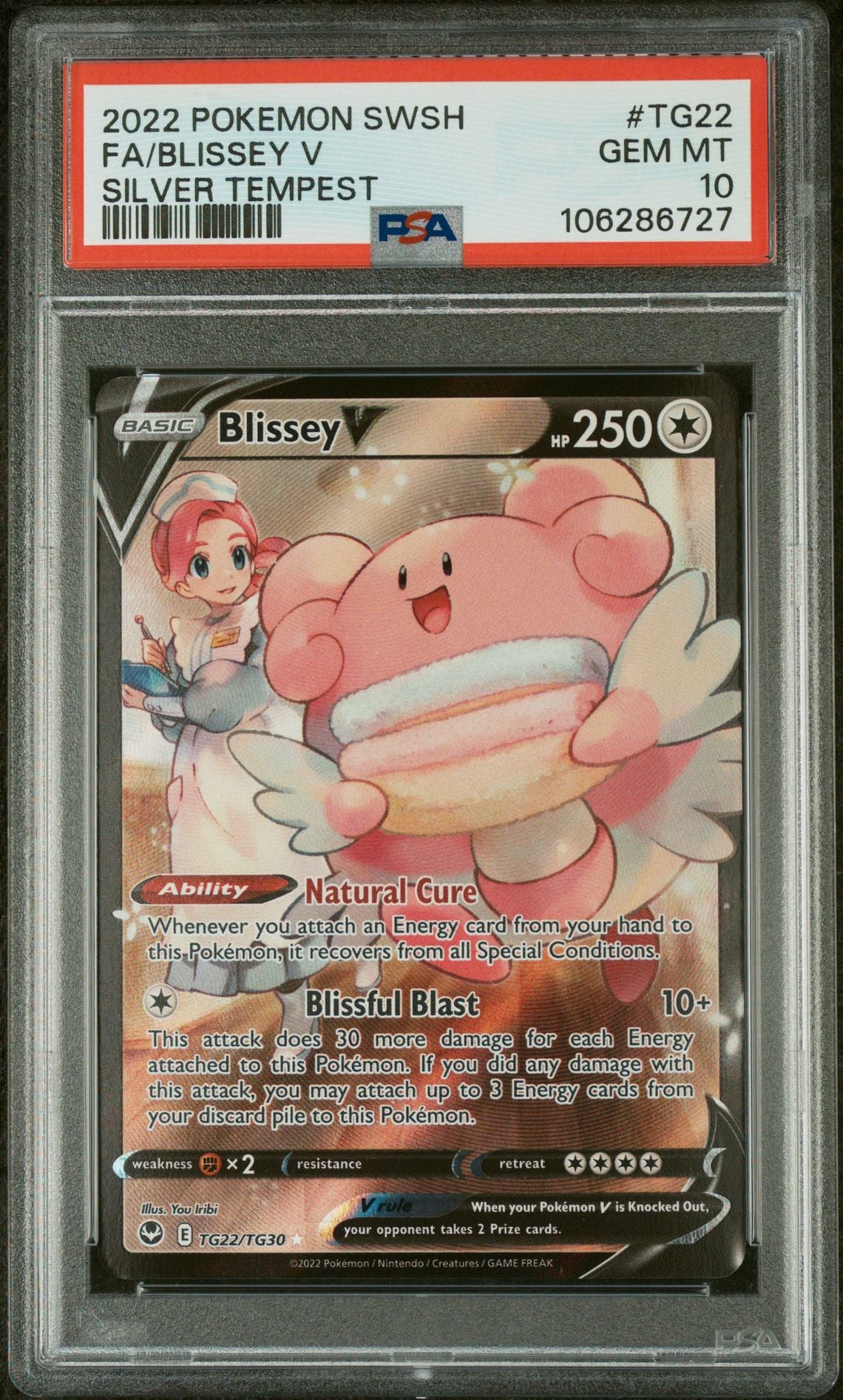 2022 Pokemon SWSH Silver Tempest Blissey V #TG22 PSA 10
