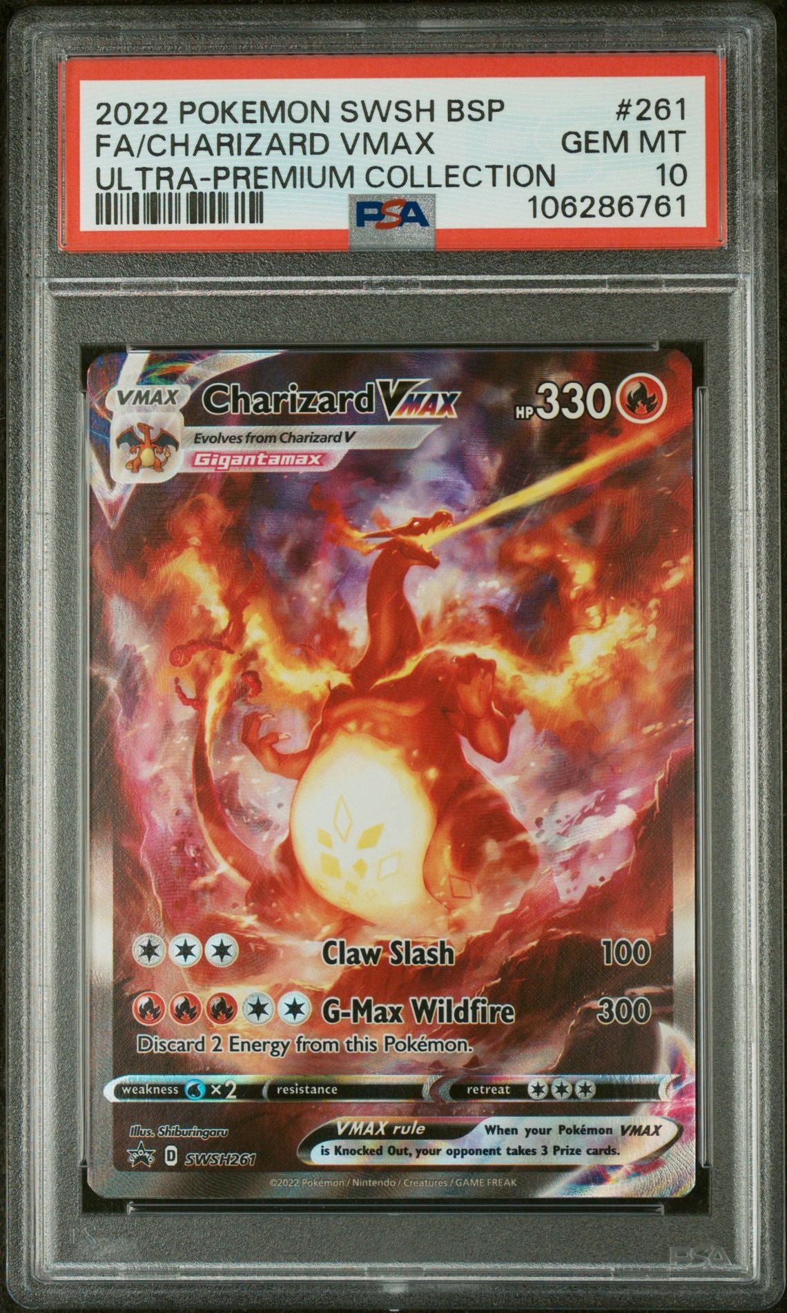2022 Pokemon SWSH BSP Charizard VMAX #261 PSA 10