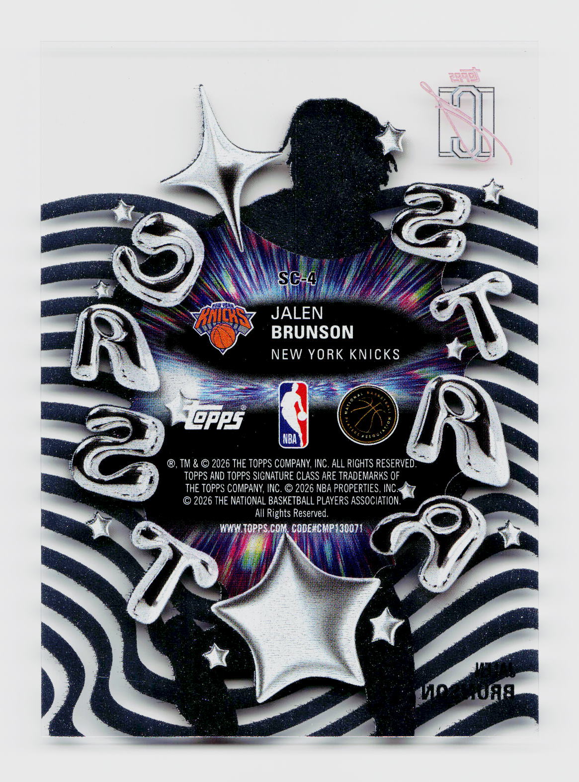2026 Topps Signature Class #SC-4 Jalen Brunson Star Cast SSP