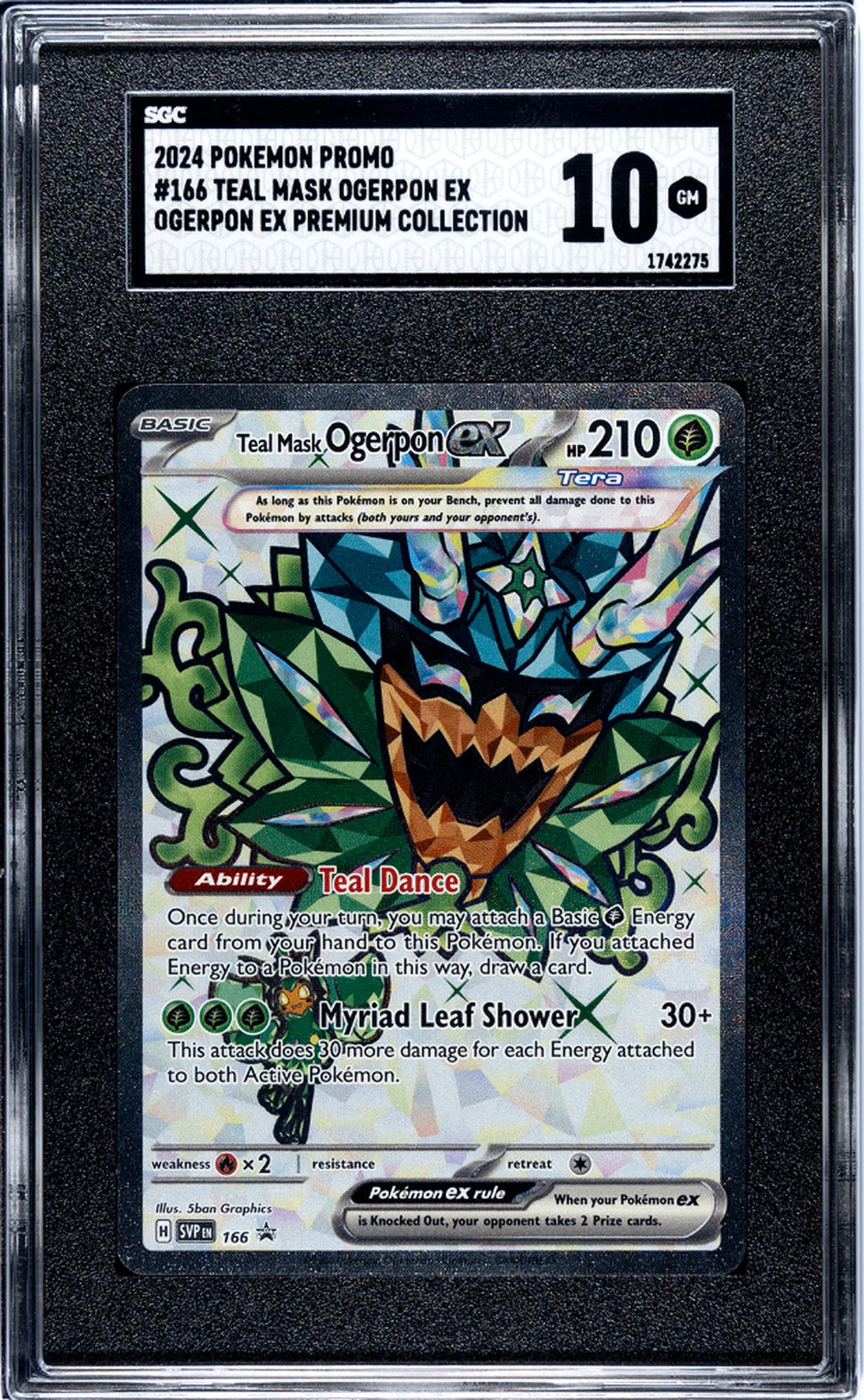 2024 Pokemon #166 Teal Mask Ogerpon EX Ogerpon EX Premium Collection SGC 10
