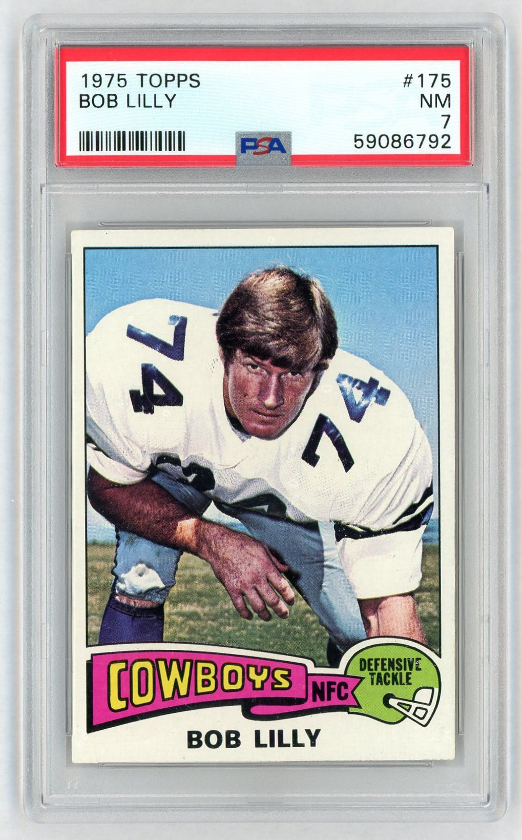 1975 Topps Bob Lilly Uer/(Was First Draft,/Not First Player) #175 PSA 7