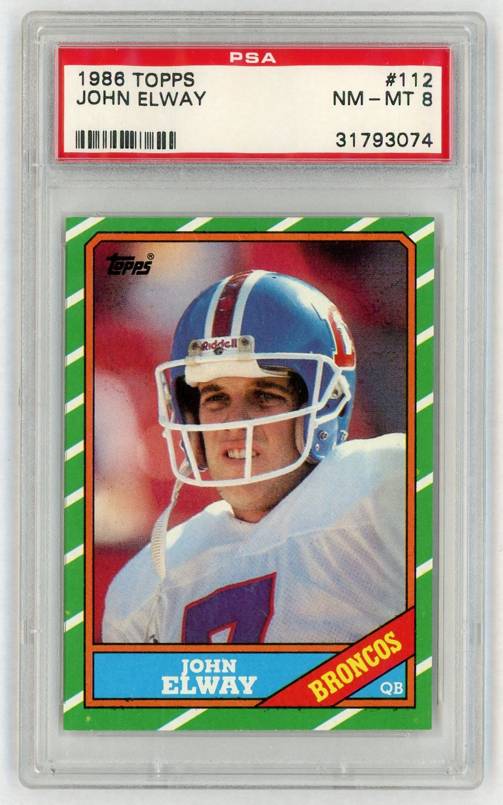 1986 Topps John Elway #112 PSA 8