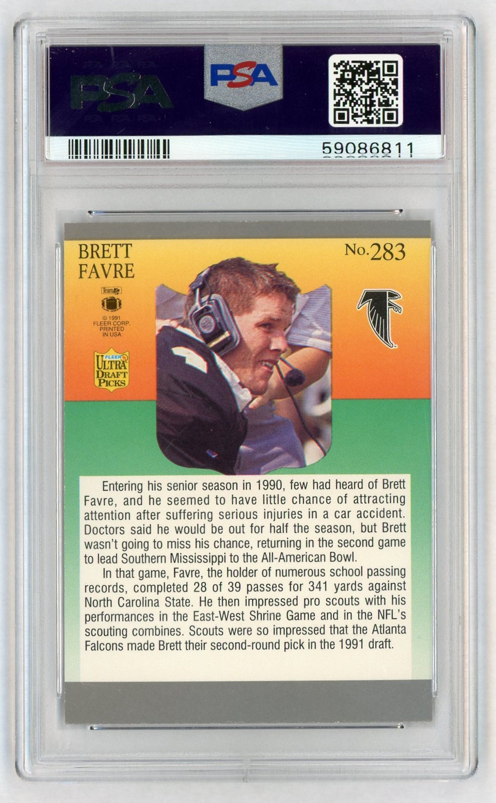 1991 Ultra Brett Favre #283 PSA 9