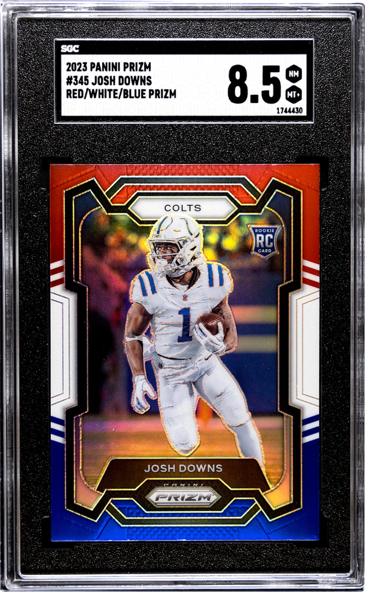 2023 Panini Prizm Red/White/Blue Prizm Josh Downs #345 RC SGC 8.5