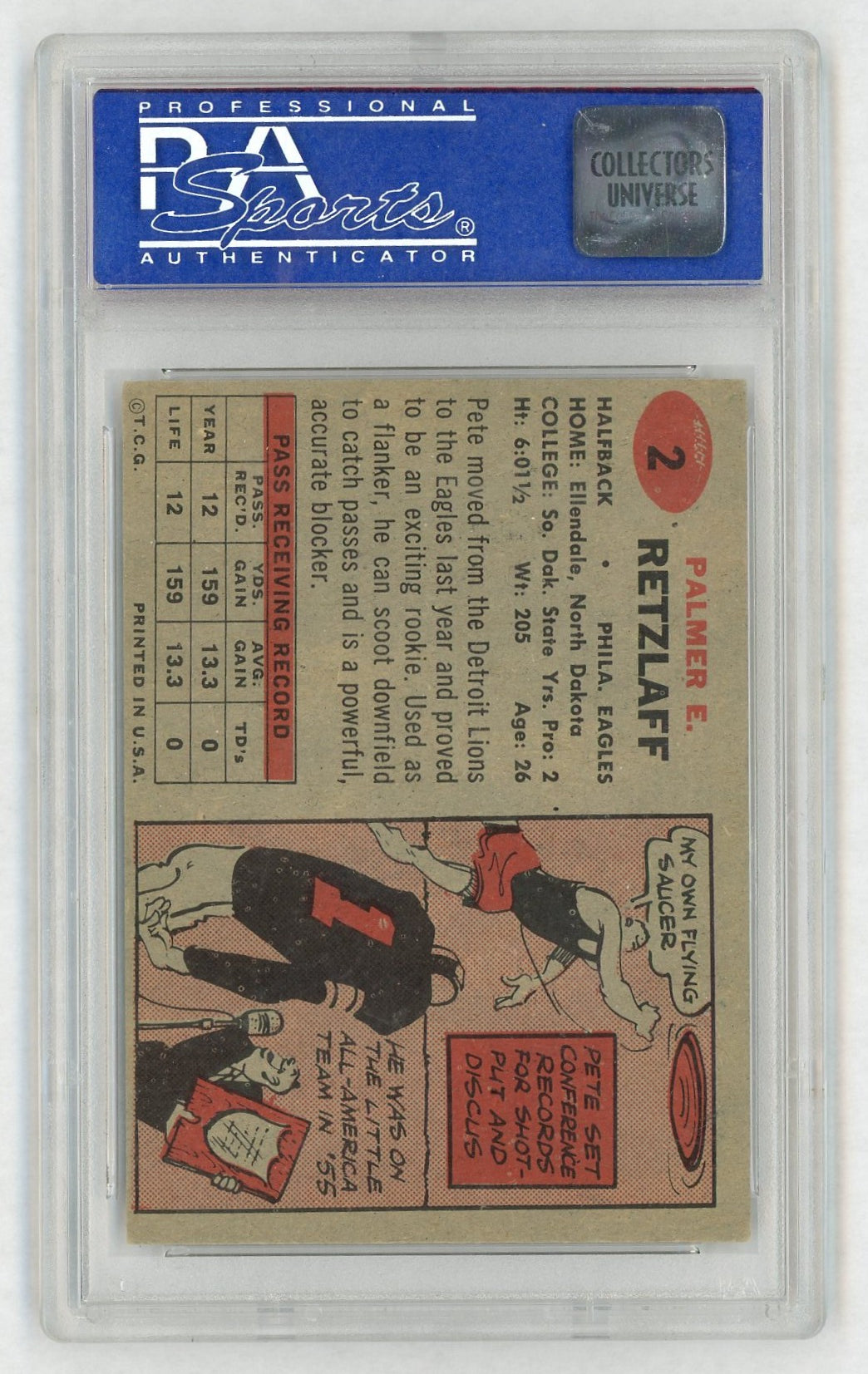 1957 Topps Pete Retzlaff #2 PSA 6