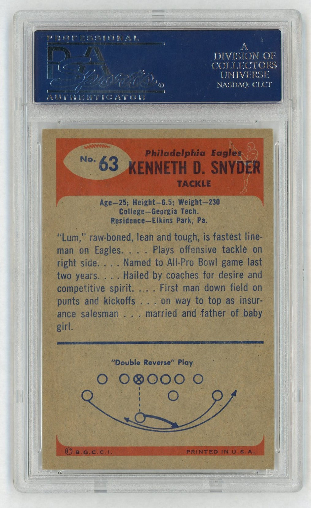 1955 Bowman Kenneth Snyder #63 PSA 6