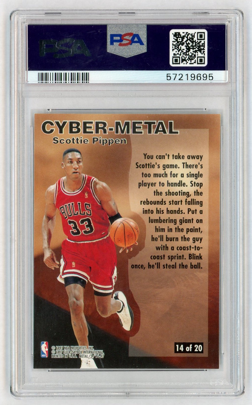 1996 Metal Cyber- Scottie Pippen #14 PSA 9 57219695