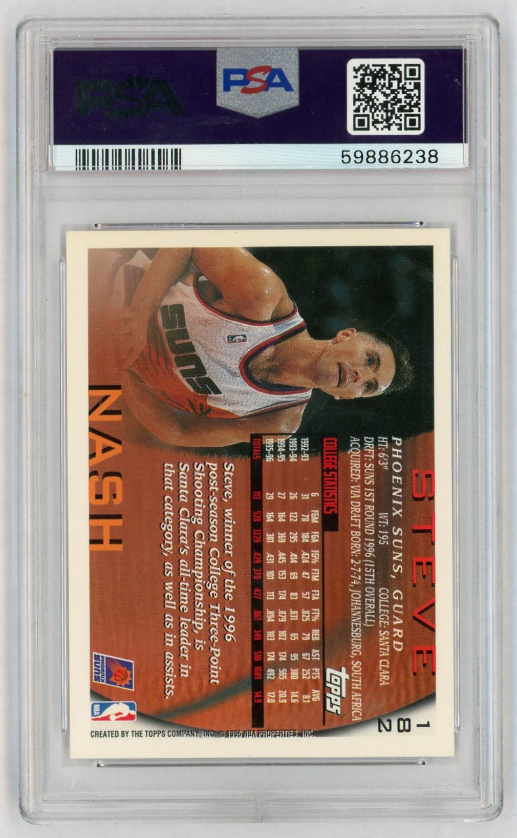 1996 Topps Steve Nash #182 PSA 9