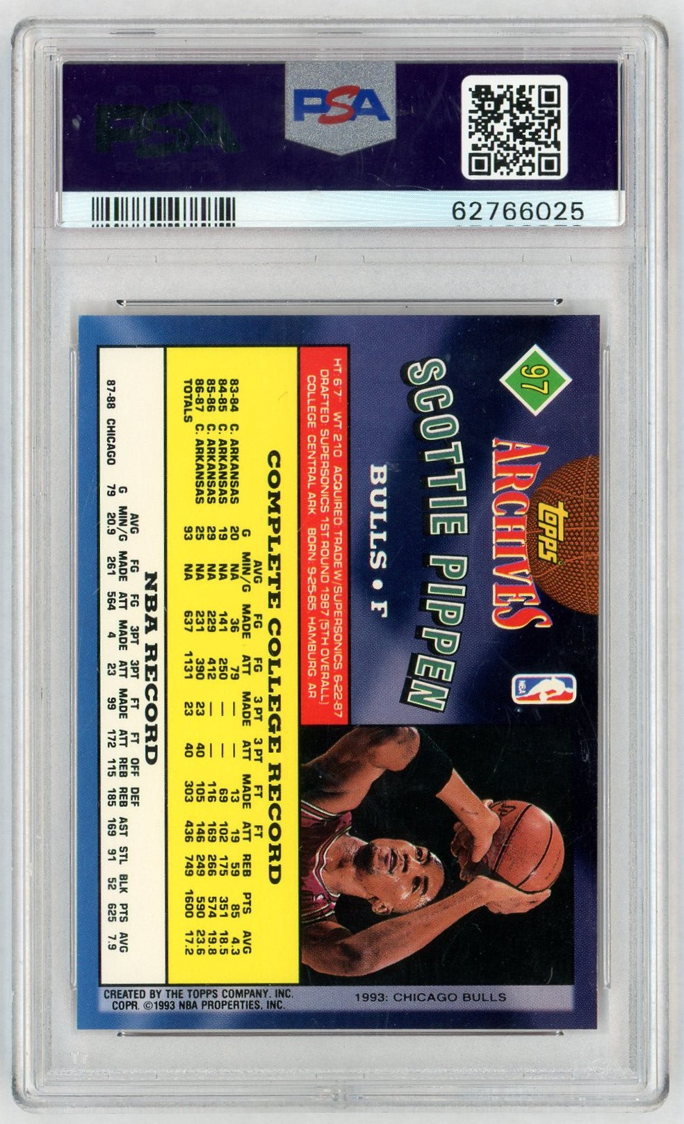 1992 Topps Archives Scottie Pippen #97 PSA 9