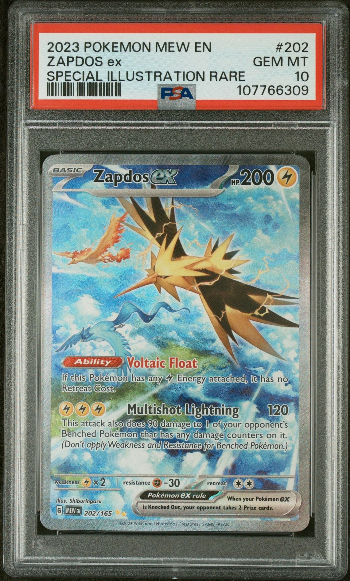 2023 Pokemon Scarlet and Violet 151 #202 Zapdos Ex PSA 10