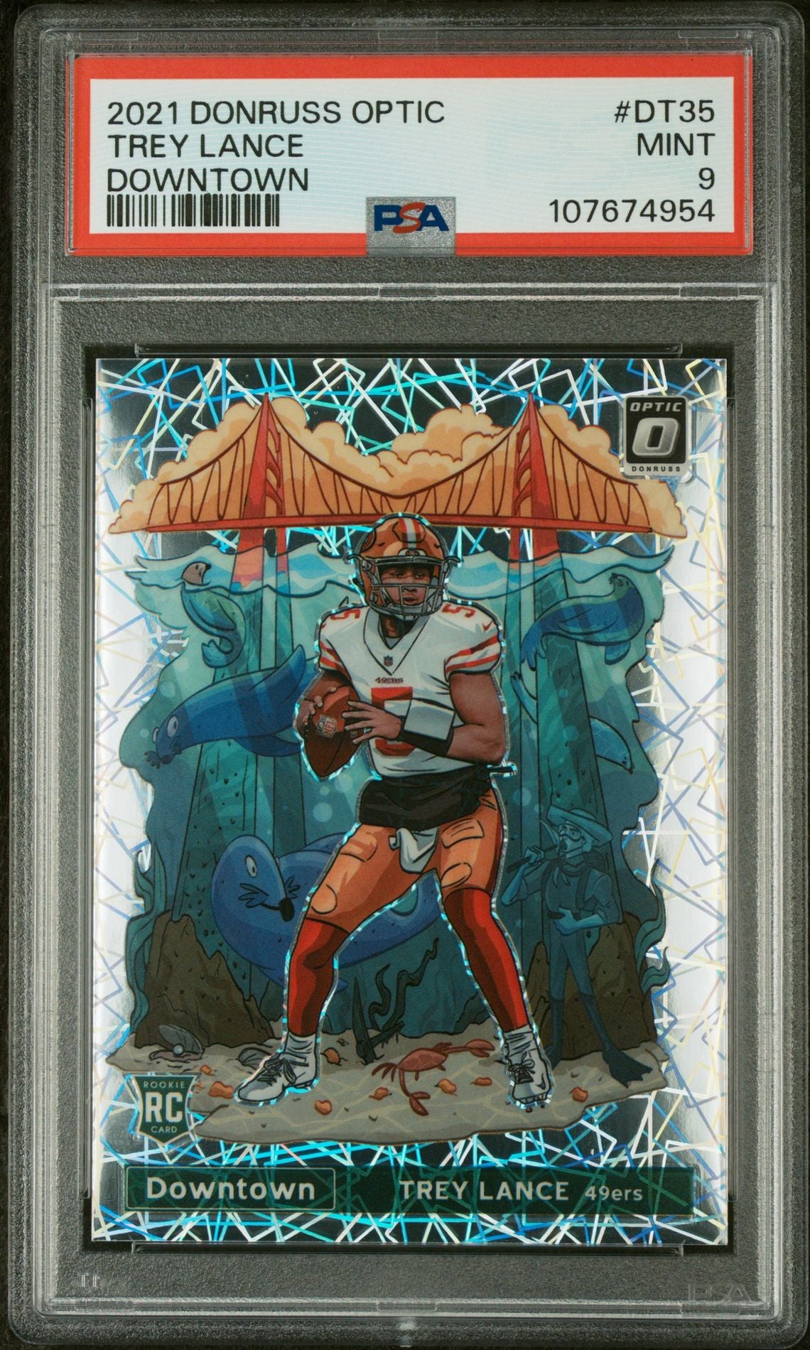 2021 Donruss Optic Downtown Trey Lance #DT-35 RC PSA 9