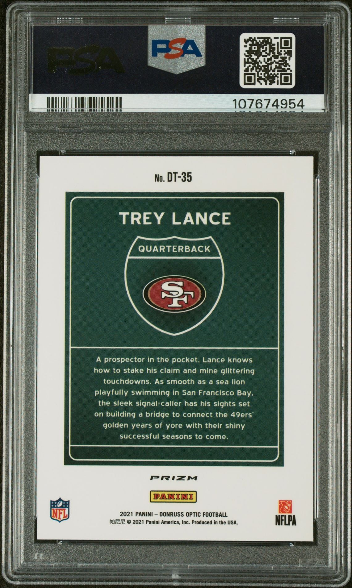 2021 Donruss Optic Downtown Trey Lance #DT-35 RC PSA 9