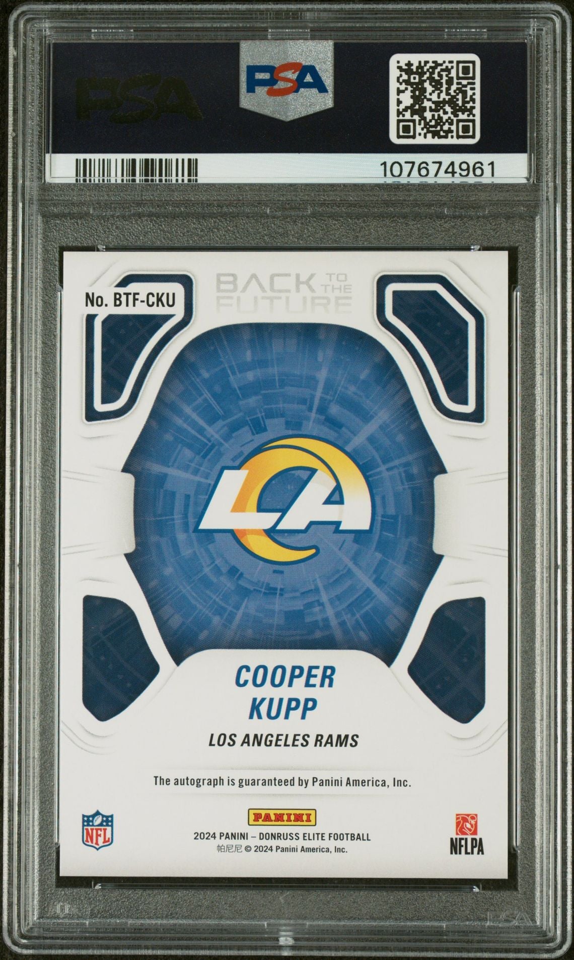 2024 Donruss Elite Back to the Future Sig Cooper Kupp #BTFCKU /49 PSA 10 Auto