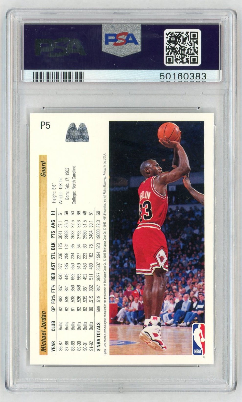 1992 Upper Deck Mcdonald's Michael Jordan #P5 PSA 9