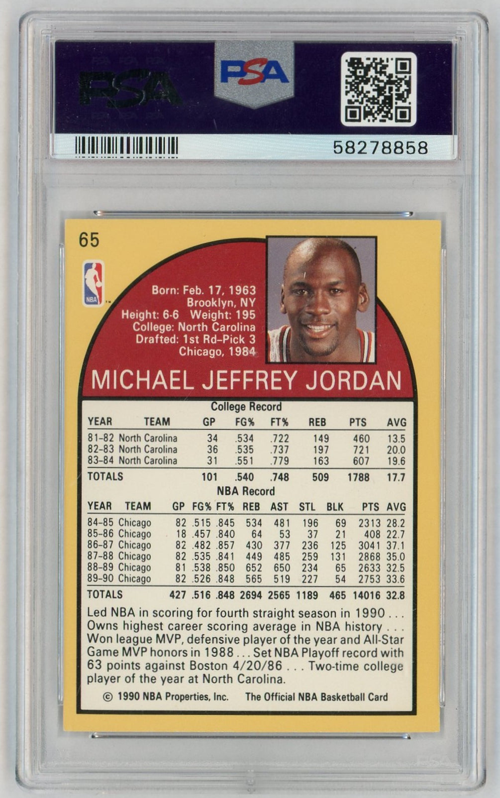 1990 Hoops Michael Jordan #65 PSA 6