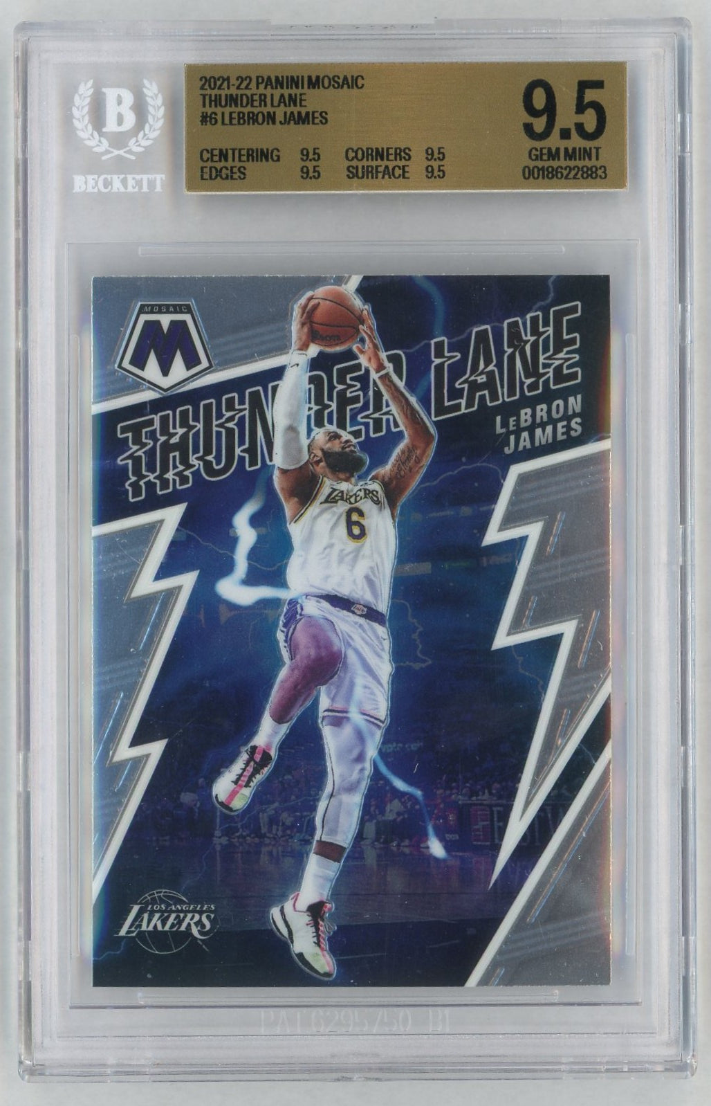 2021-22 Mosaic #6 LeBron James Thunder Lane BGS 9.5