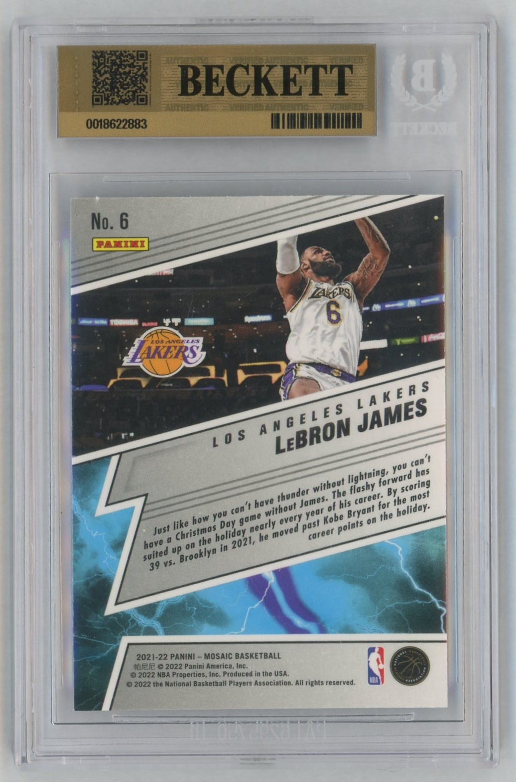 2021-22 Mosaic #6 LeBron James Thunder Lane BGS 9.5