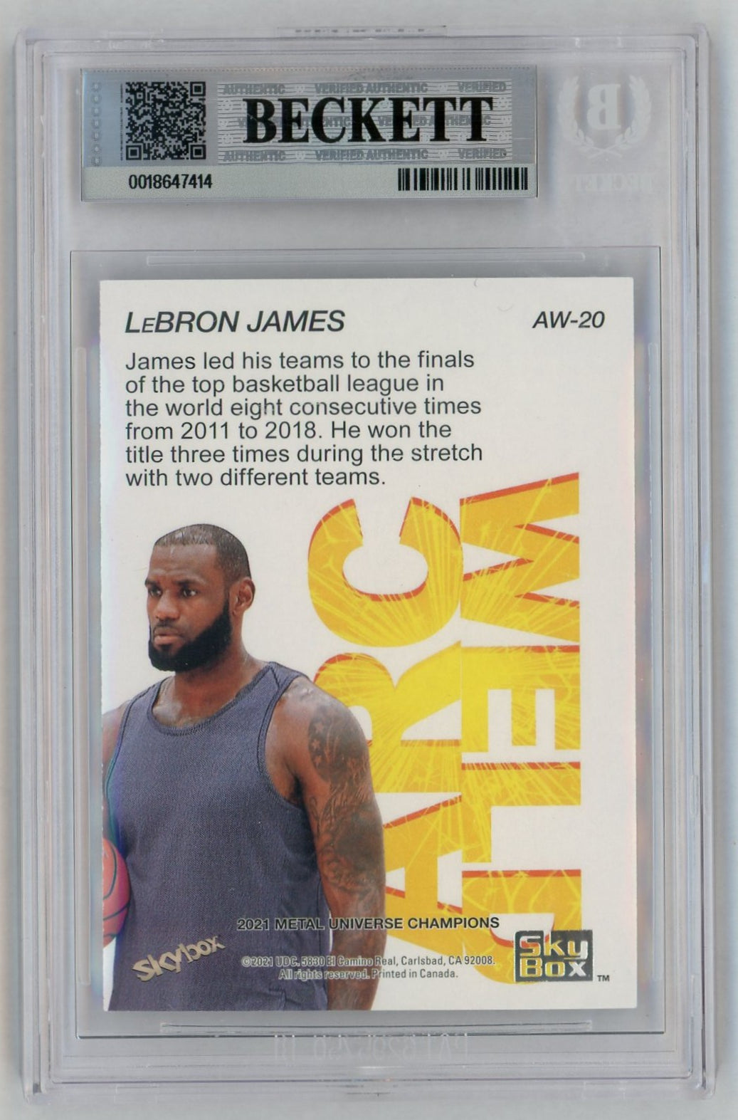 2021 UD Metal Universe Champions Arc Weld LeBron James #AW-20 BGS 9 0018647414