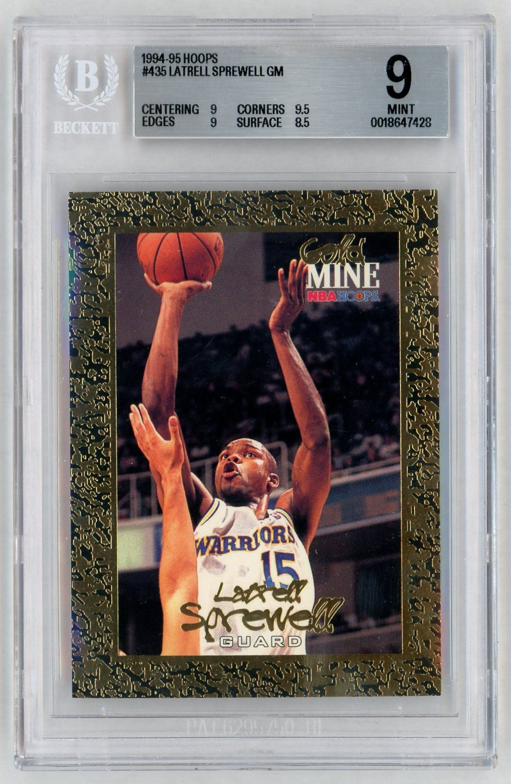 1994-95 NBA Hoops SkyBox #435 Latrell Sprewell Gold Mine BGS 9