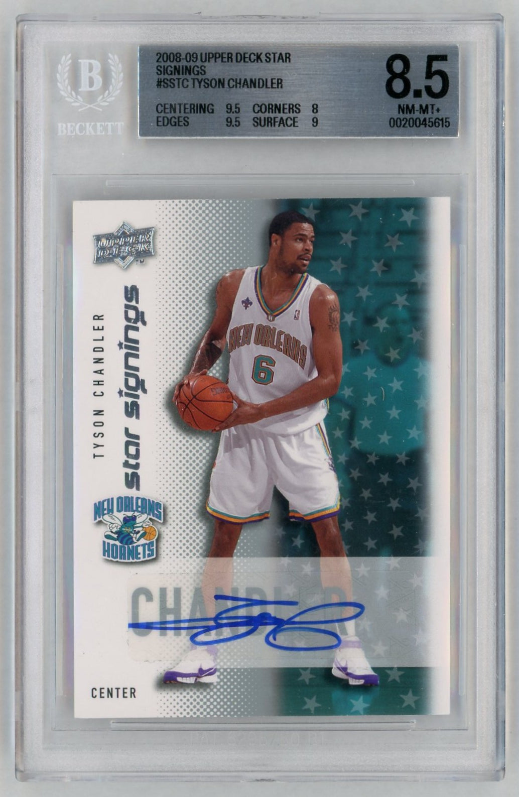 2008-09 Upper Deck Star Signatures #SS-TC Tyson Chandler Auto BGS 8.5