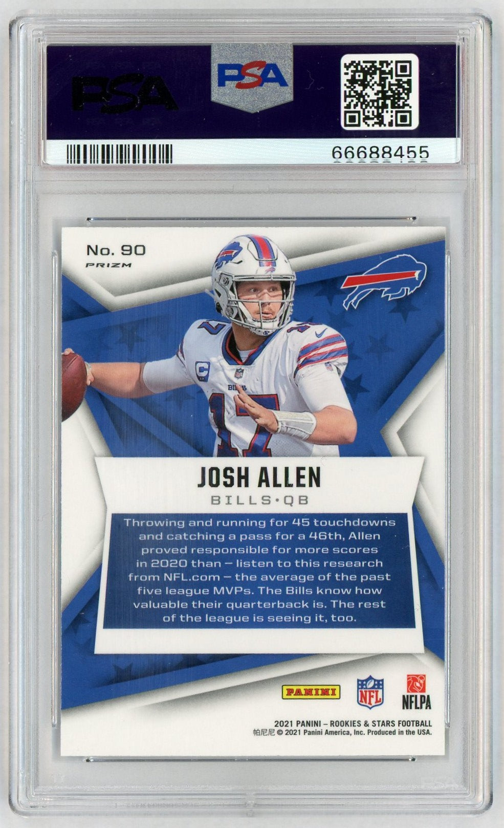 2021 Panini Rookies and Stars Pulsar Prizm Josh Allen #90 PSA 10