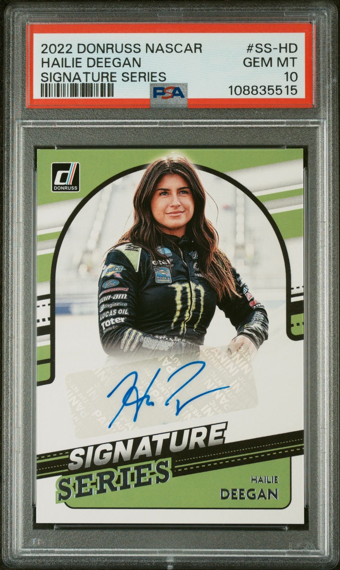 2022 Panini Donruss Racing Nascar Signature Series #SS-HD Hailie Deegan PSA 10