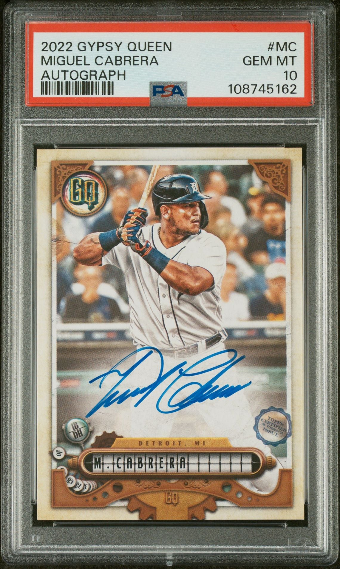 2022 Topps Gypsy Queen #MC Miguel Cabrera Autograph PSA 10